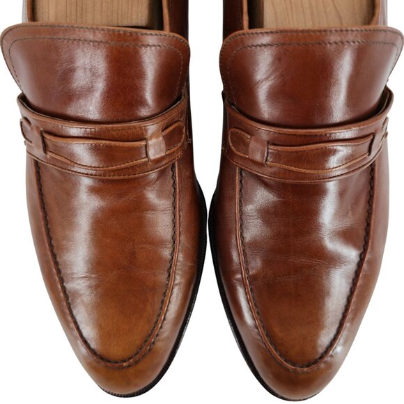 Vintage Bally Italy Brown Leather Dress Shoes Mens size 9 Classic Penny Loafers - Picture 9 of 10